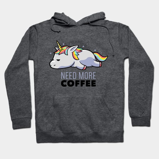 Need More Coffee Lazy Unicorn Gift Hoodie by eduely